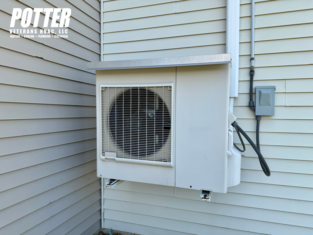 Close-up Of Building Exterior With Air Heat Pump