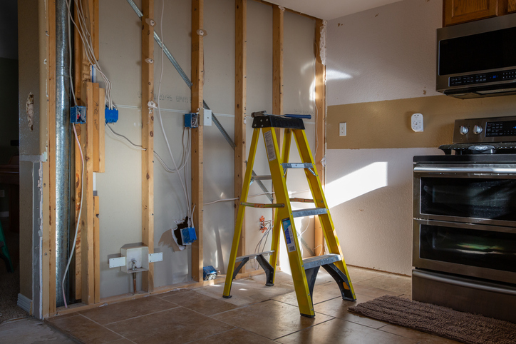 Unfinished kitchen wall remodel diy home improvement